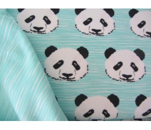Jersey Panda Kombi pastell türkis mint